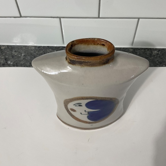 VTG Tonala Ceramic Crescent Half Moon Vase Mexico - Picture 2 of 7